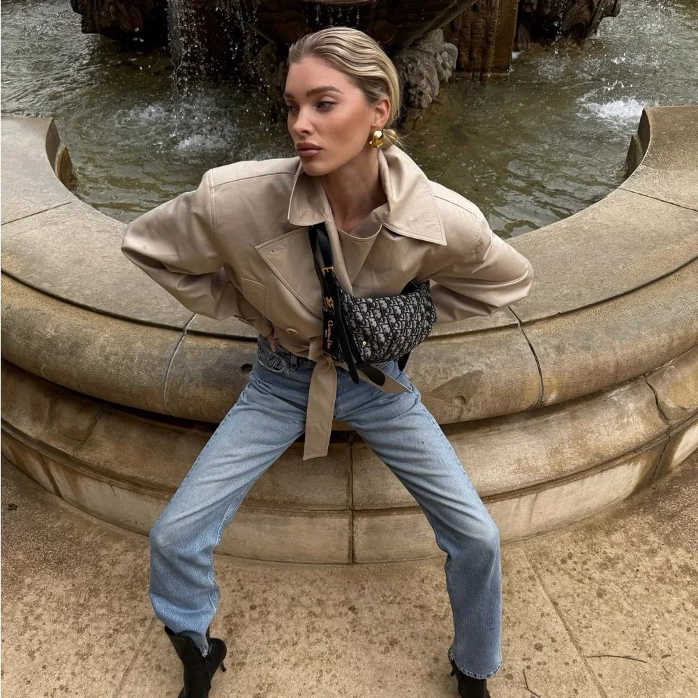 Helsa NWOT Overiszed Cropped Trench in Chino - Picture 10 of 13